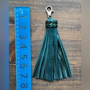 Teal Leather Tassel